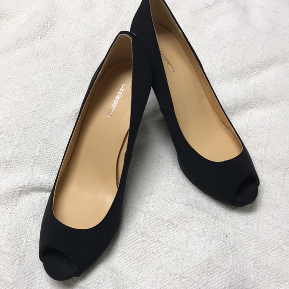 Liz Claiborne Shoes - Liz Claiborne Open Toe Satin Heels Size 7.5